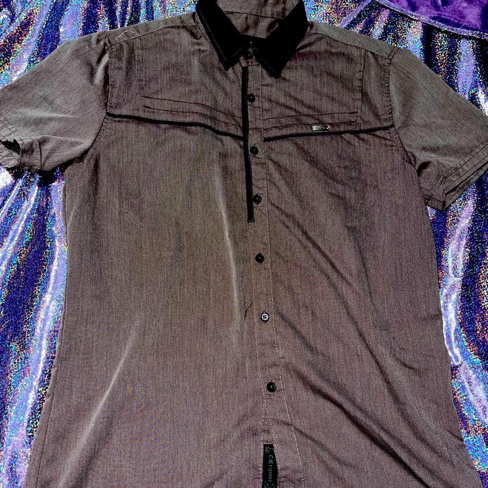 Mens purple button down